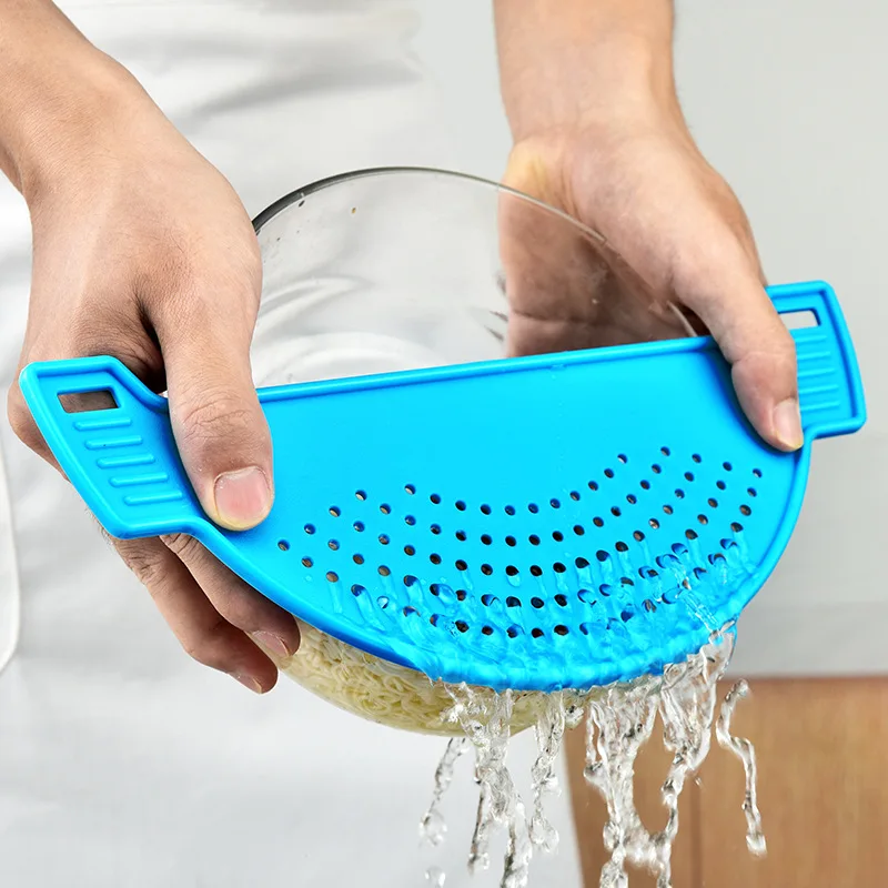 Heat resistant Anti-spill silicone drainage board kitchen drain strainer fruit noodles Leakproof baffle water Filter