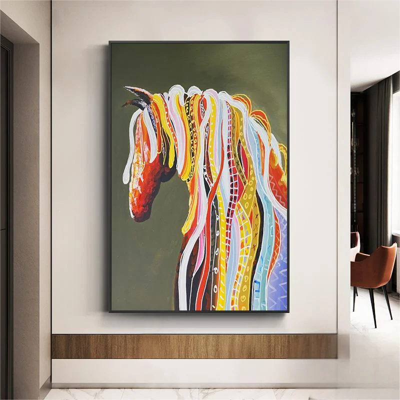 Rainbow Horse Art Mosaic Mural Custom Hand Cut Mosaic Pattern for Wall and Floor Decoration
