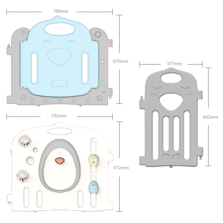 European Standard EN71 Indoor Portable Baby Playpen Fence Plastic with Door Play Pen Baby Fence for Children Play Yard
