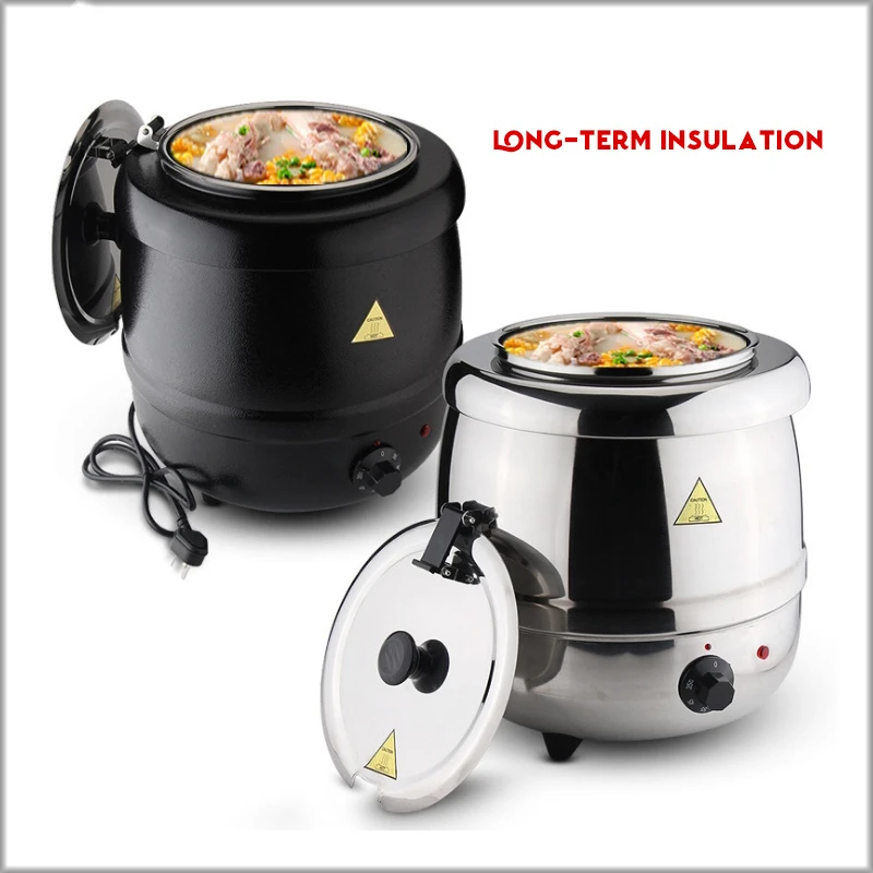 China factory wholesale buffet stainless steel 10L soup pot black electric soup kettle