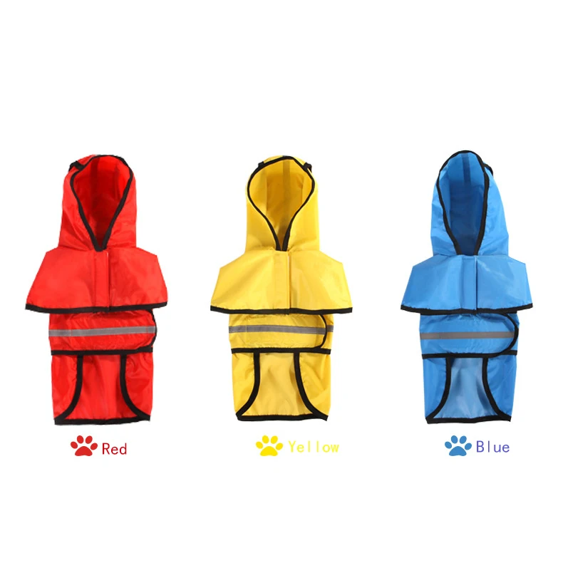 Wholesale customized spring summer dog clothes waterproof reflective pet dog rain coat