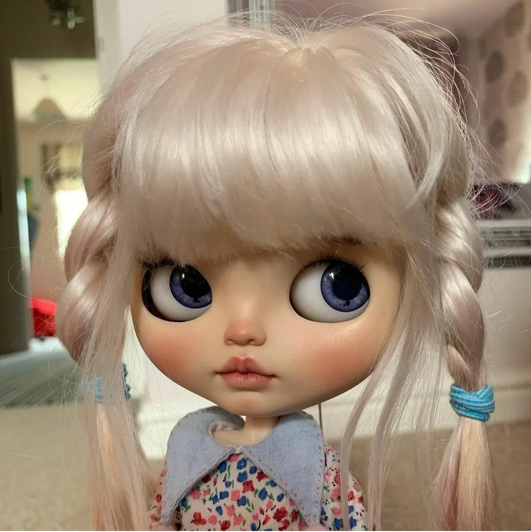 High quality chinese factory cheap price BJD wig purple grey long curly hair