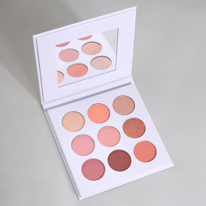 Cosmetic make up eye shadow palette high pigment own brand hot sale low moq 9 color eyeshadow palette private label