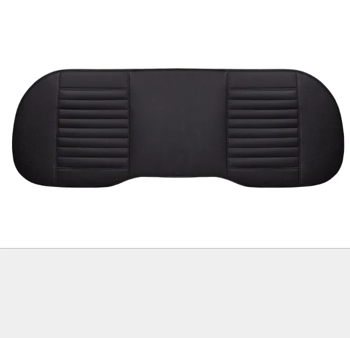 Breathable 2pc Car Interior Seat Cover Cushion Pad Mat for Auto Supplies Office Chair with PU Leather(Black)