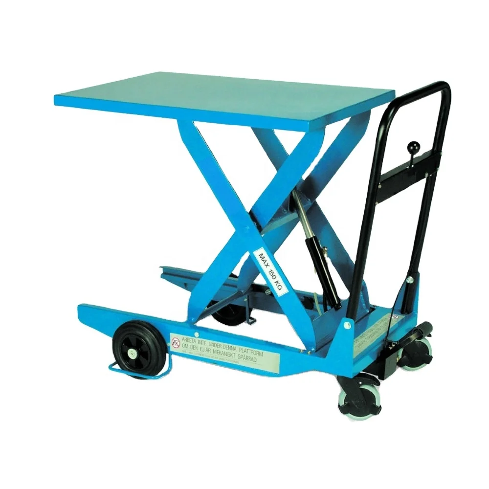 Mobile Manual Hydraulic Scissor Lift Table Trolley