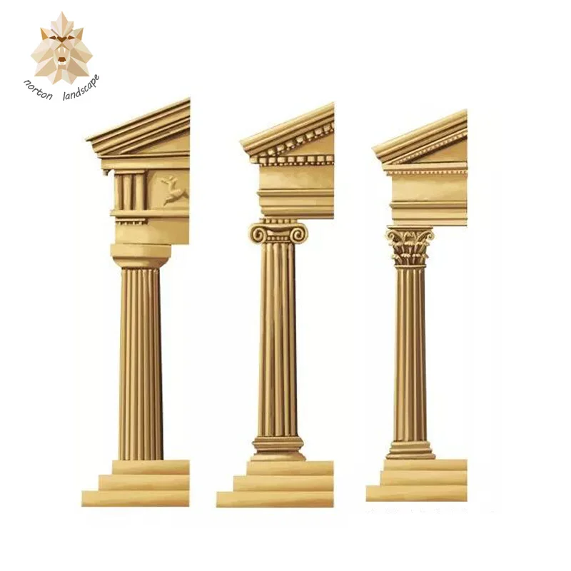 Modern Home Building Use Stone Pillars Villa Column Natural Antique Roman Round Stone/Marble Columns For Sale