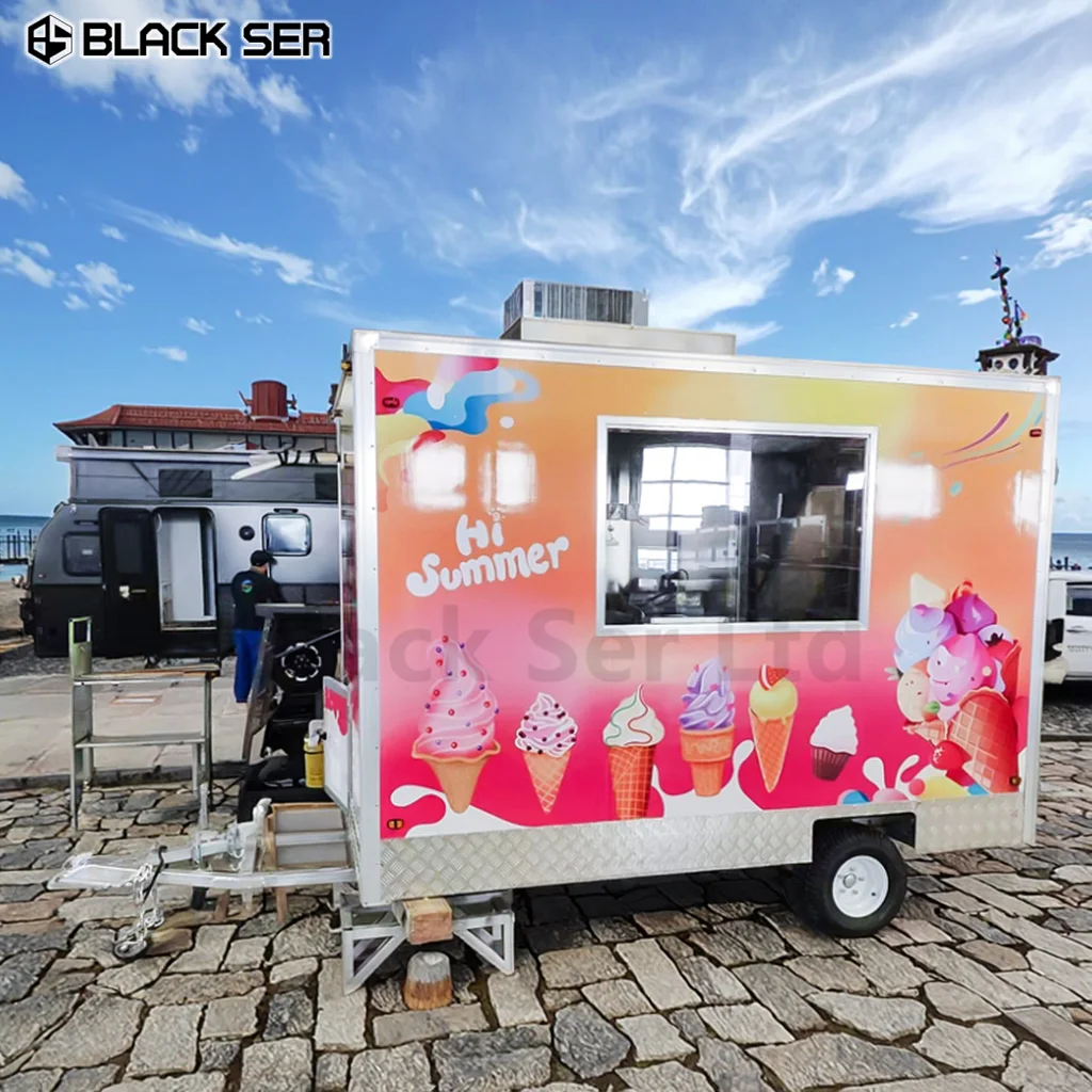 Cheap Mobile Food Trailers Cart Used Fast Food Trailer for Sale in USA Europe Australia Street Concession Ice Cream Van