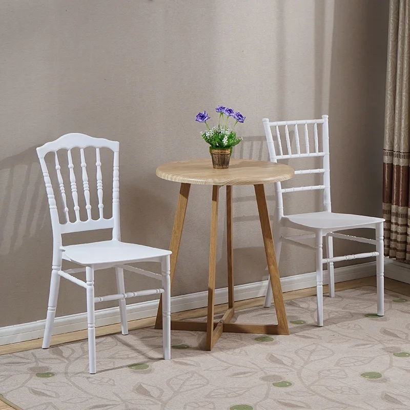 Modern Simple White Plastic Backrest Home Restaurant Hotel Outdoor Wedding Napoleon Chair