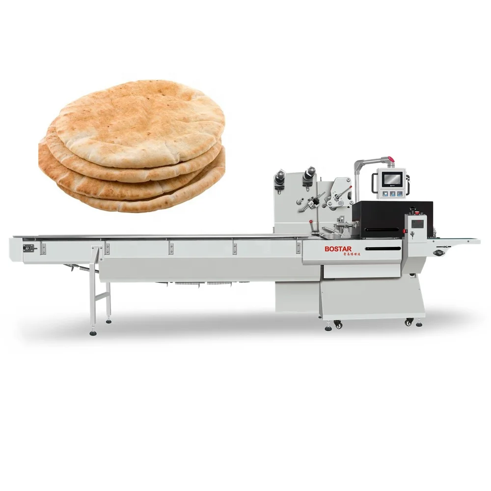 Wholesale Low Price Horizontal Pillow Pita Bread Packing Pack Machine For Bread Lough