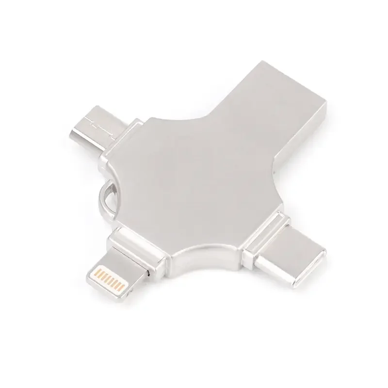 4 in 1 Otg Usb Flash Drive 256GB 128GB 64GB USB Flash Drive Up to 15MB/s U Disk USB Mini Memory Stick Portable