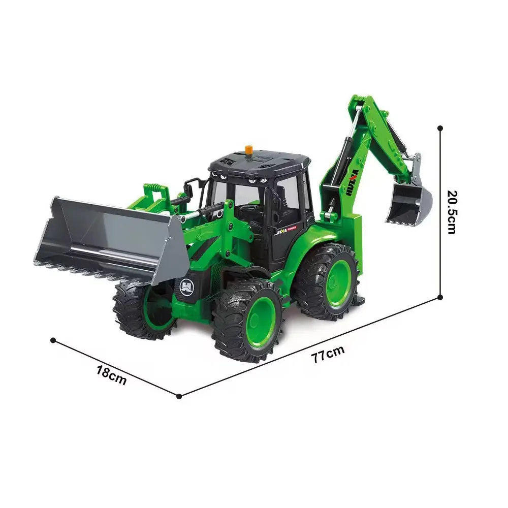 9ch 1:14  metal 2 in 1rc bulldozer excavator remote control tractor with light and music