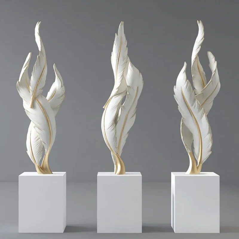 Light Luxury Feather Living Room Landing Housewarming Furniture Porch Large Art Sculpture Decoration Office Decoration