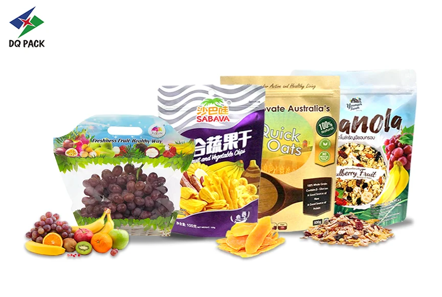 DQ PACK Custom Resealable Plastic Bag Food Grade Stand up Zipper Pouch