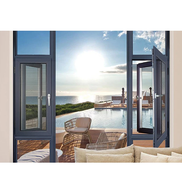 Broken bridge aluminum windows aluminum alloy doors and windows floating customized plywood glass casement windows