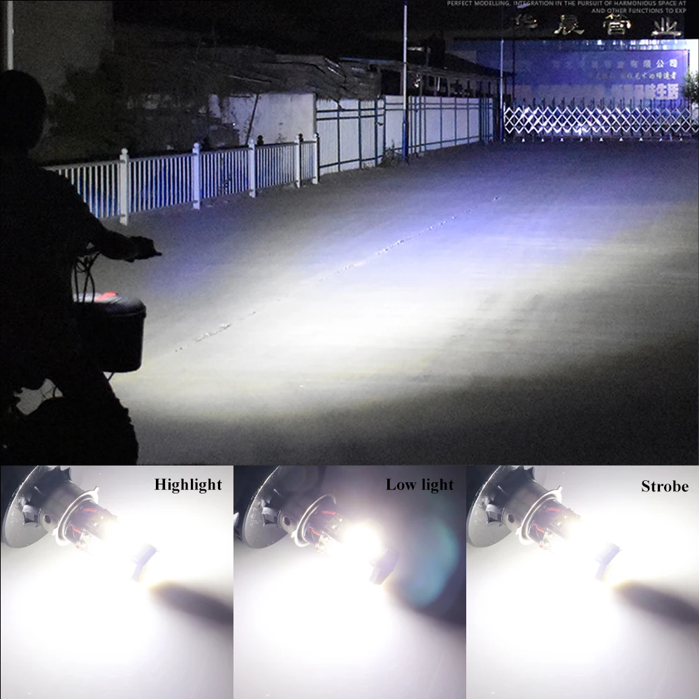 8V-80V мопед скутеры двигатель для укладки волос H4 led HS1 PH7 Мотор Led COB мотоциклетная фара мотоцикла светодиодный