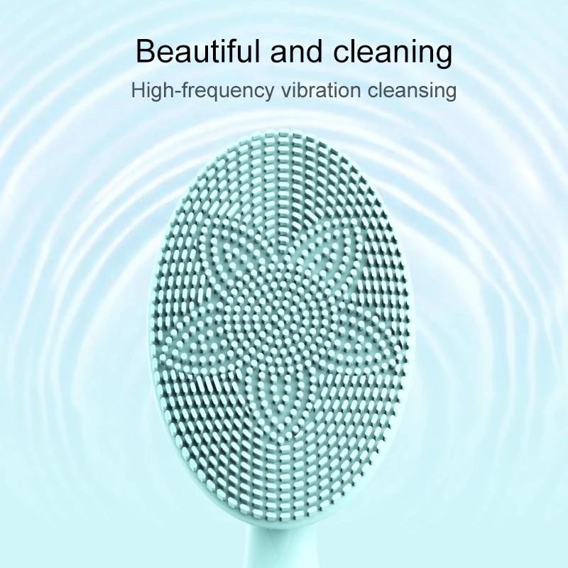 
2020 New rechargeable Face Brush Private Label Waterproof Pore Cleaner Mini Sonic Electric Silicone Facial Cleansing Brush 