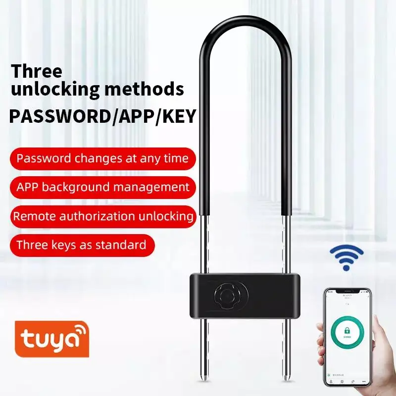 U-shaped Glass Door Smart Office Glass Door Lock APP Bike Lock Smart U Lock