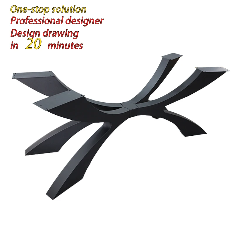 Custom Metal Legs River -Shaped Dinning Table Base Support 300kg Thick Large Furniture Table Frame Design Tische Beine