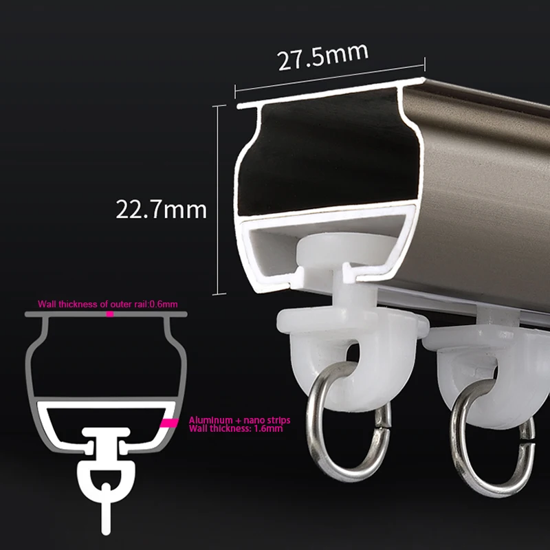 Wholesale of new materials straight slide rail curtain rail bracket curtain rail