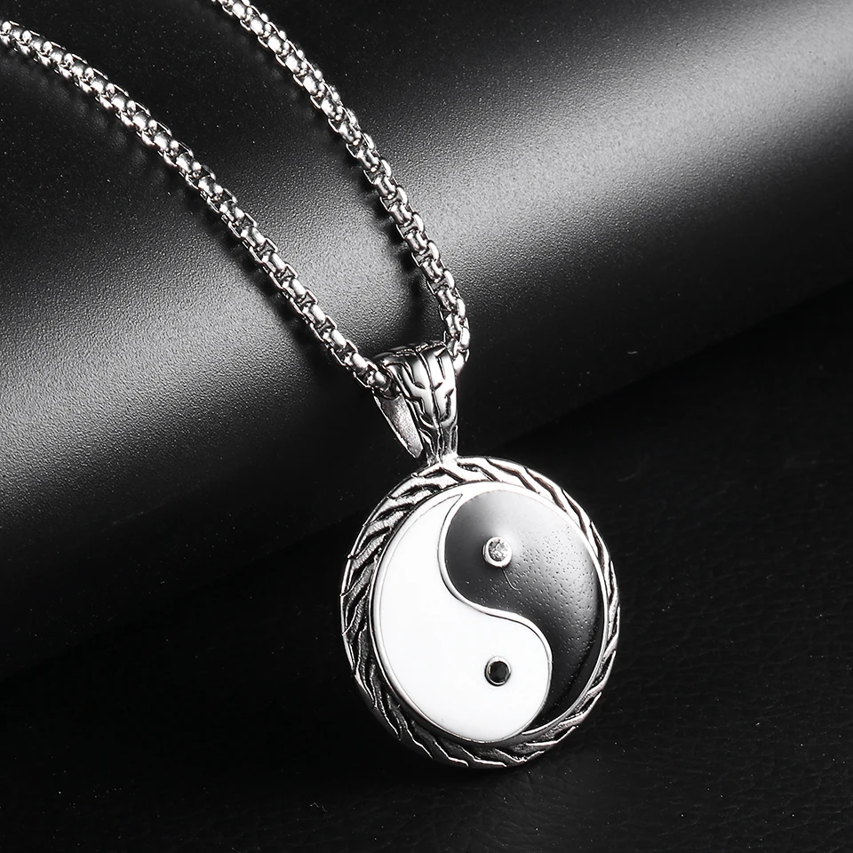 Stainless Steel Jewelry Religious Series Tai Chi Necklaces Gossip Yin Yang Necklace For Men Women Gioielli Da Donna