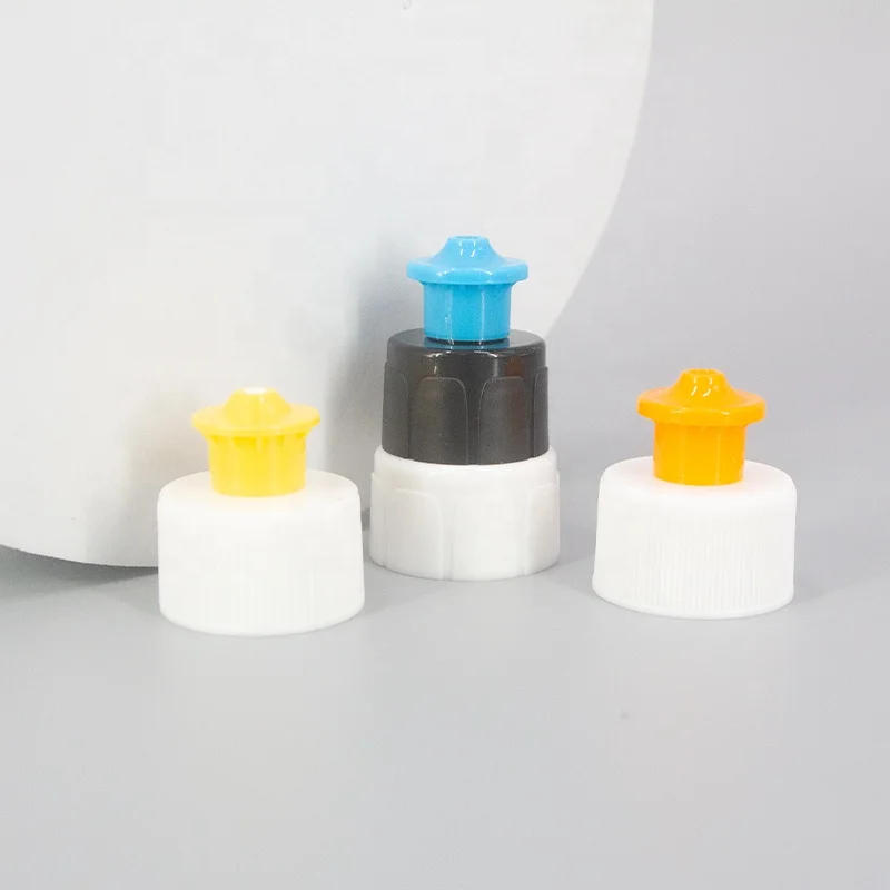 Wholesale Push Pull Caps Neck Size 24mm Plastic Cap Screw Shampoo Bottle