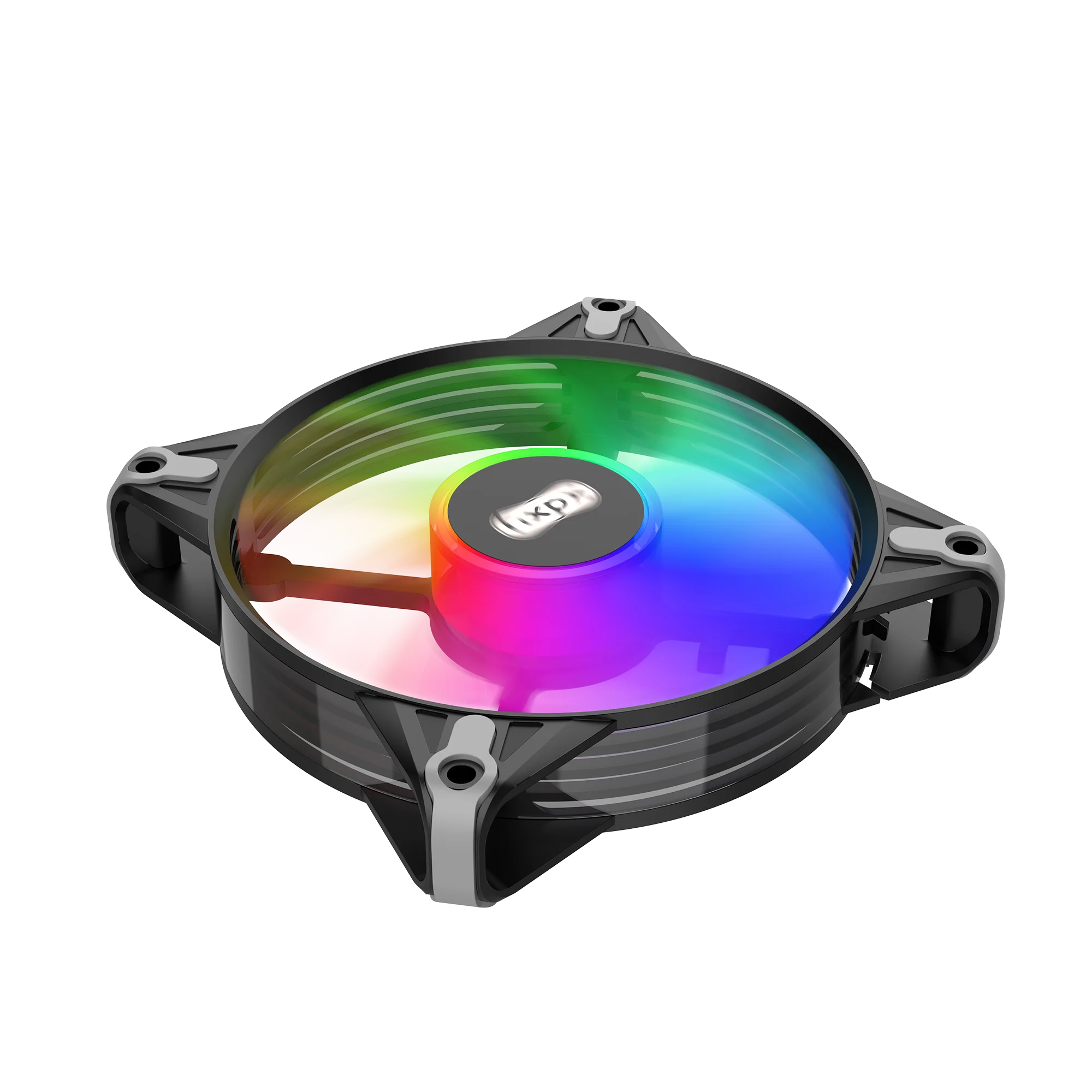 Wholesale OEM Icy frost-F-IF12 120mm BLACK Molex 4PIN RGB Case fan heatstick PC computer Cooling fan Fixed color Crystal LED