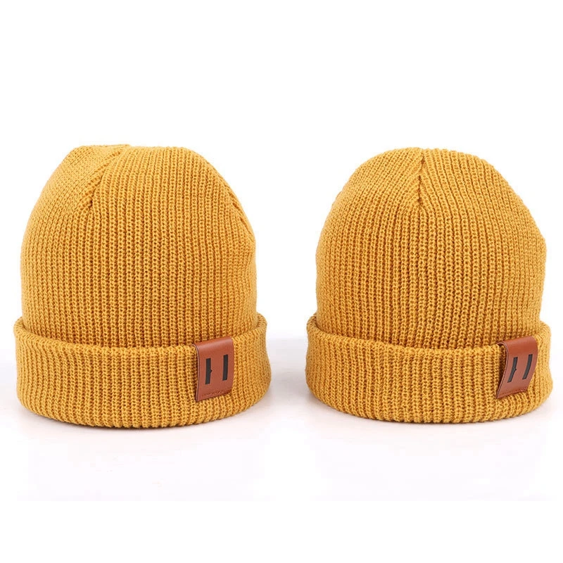 1PC Parent Child Hat Solid Color Warm Baby Winter Hat Baby Kids Knit Beanies