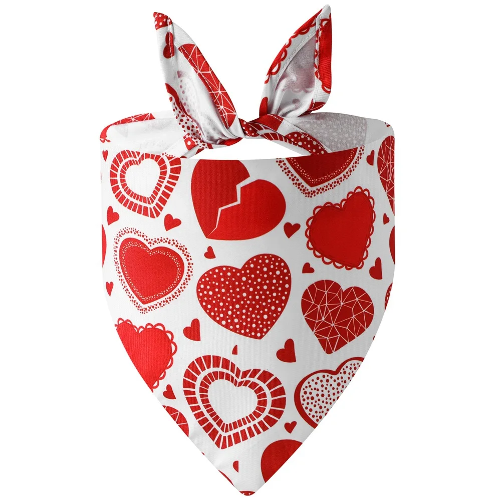 Wholesale Pet Love Printing Scarf Valentines Day Pet Triangle Bandana Pet Accessories