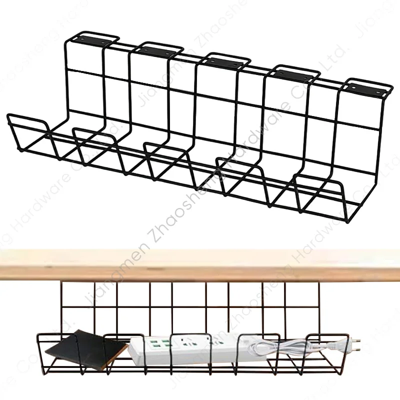 Office Computer Charging Wire Cord Cable Box Desktop Organizer Metal Tray Rack Under Desk Cable Management Cable Holder