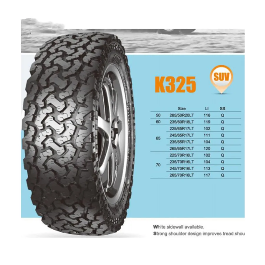 White side wall tire rubber tire manufacturer LT225/70R16 LT235/70R16 WSW LLANTAS