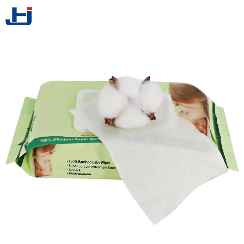 100%bamboo spunlace nonwoven fabric wet moistened baby wipes towel cleaning with plastic cover