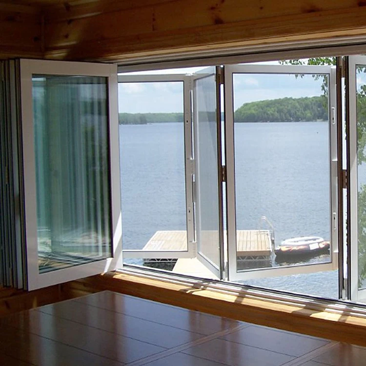 New Design Aluminium Hurricane Proof Vertical Bifold Up Window