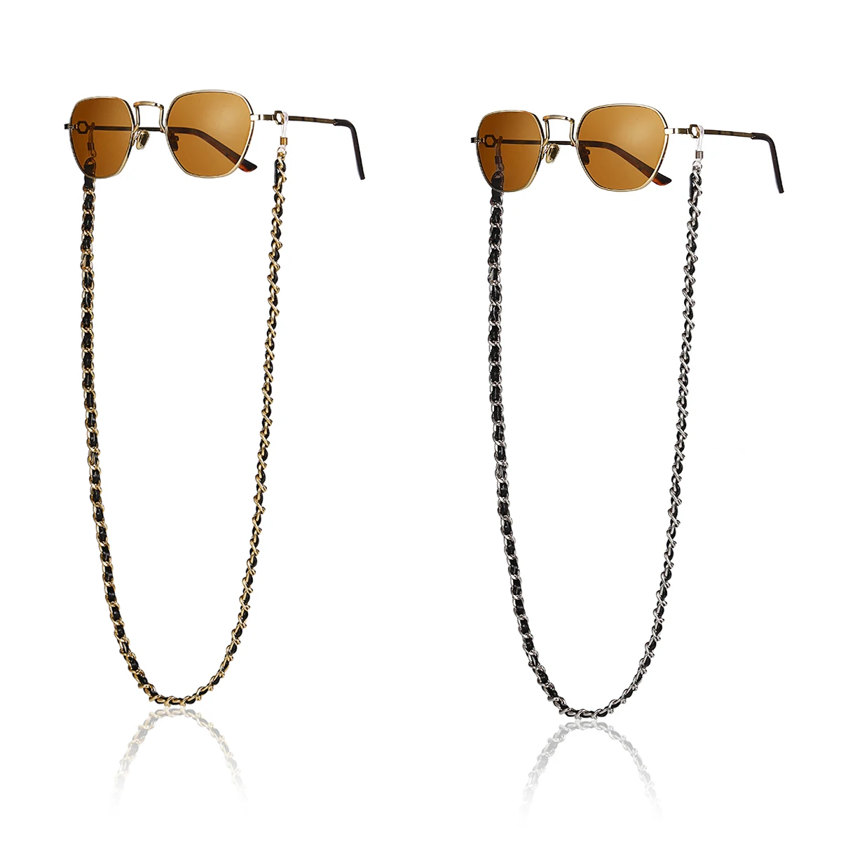 SHIXIN Fashion Glasses Chain Women Flocking Cloth Holder Rope Reading Double Cross Eye for