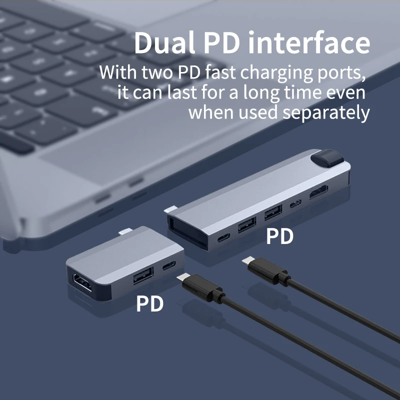 Ethernet adapter 100W magnetic baynoet groove design 9 in 1 USB c hub splicing docking station for