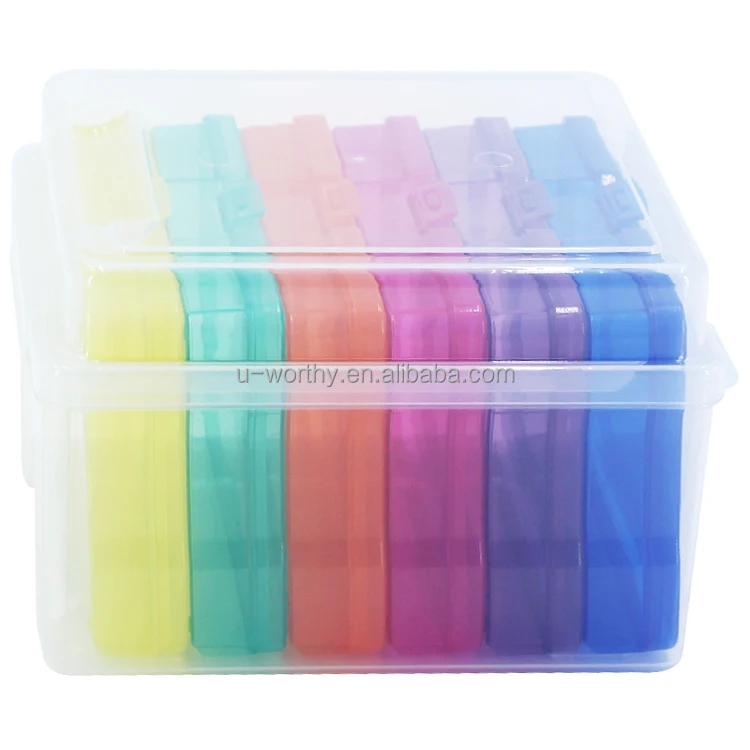4x6 Inch Sorting Transparent Plastic Sundries Storage Box Photo Storage Plastic Box 6 Piece Set