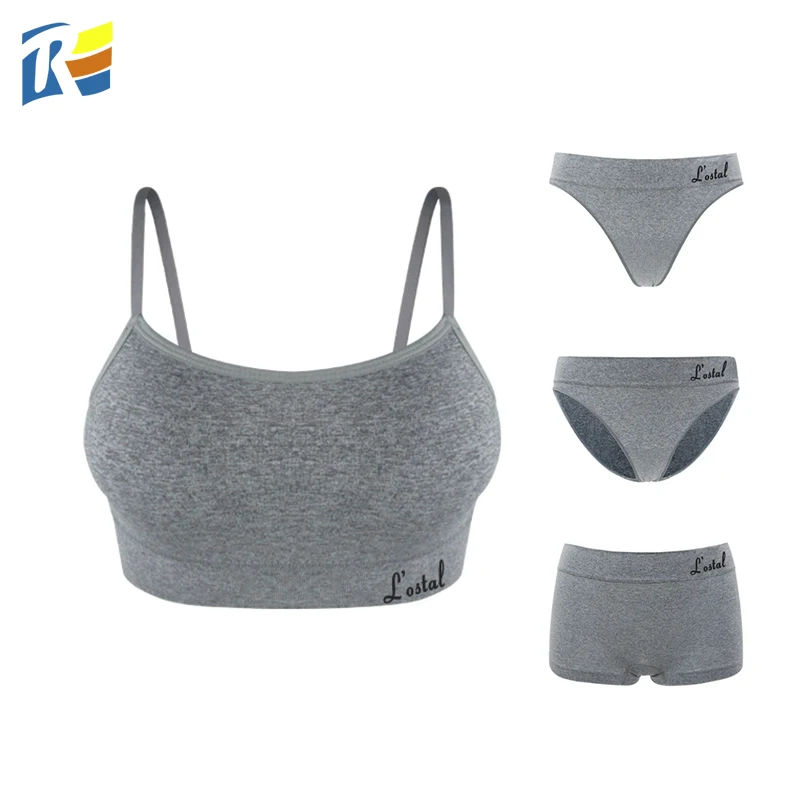 
Customized LOGO Seamless Nylon Yoga 2 Piece Sets Women Bra and Panty Sets 