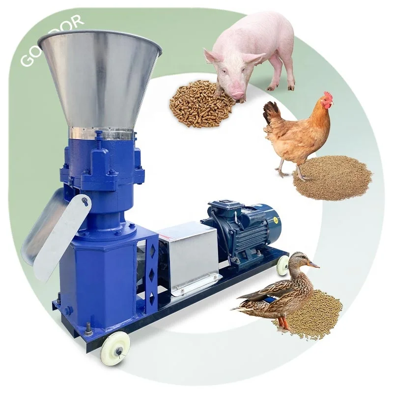 Electric Animal Rice Straw Briquette Diesel Powered Manual Fish Feed Four Roller 1000kg Pellet Make Machine