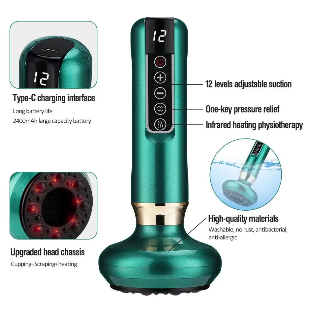 Electric Cupping Machine Device Massager Cups Smart Glass Therapy Cupping Cups Sets Vaccum Electric Cupping Therapy
