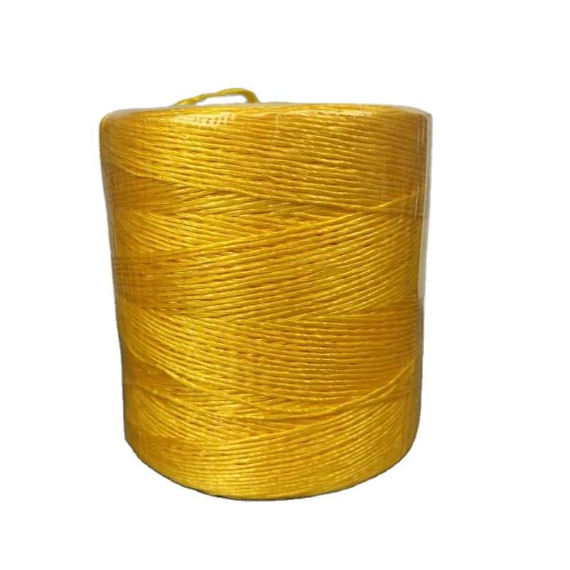 UV 100% Polypropylene 2 mm Yellow color Banana Twine PP raffia agricultural fibrillated baler twine PP garden twine