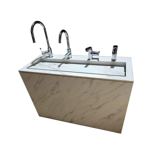 Custom store pos floor standing faucet sample display board stand rack for bathroom accessories