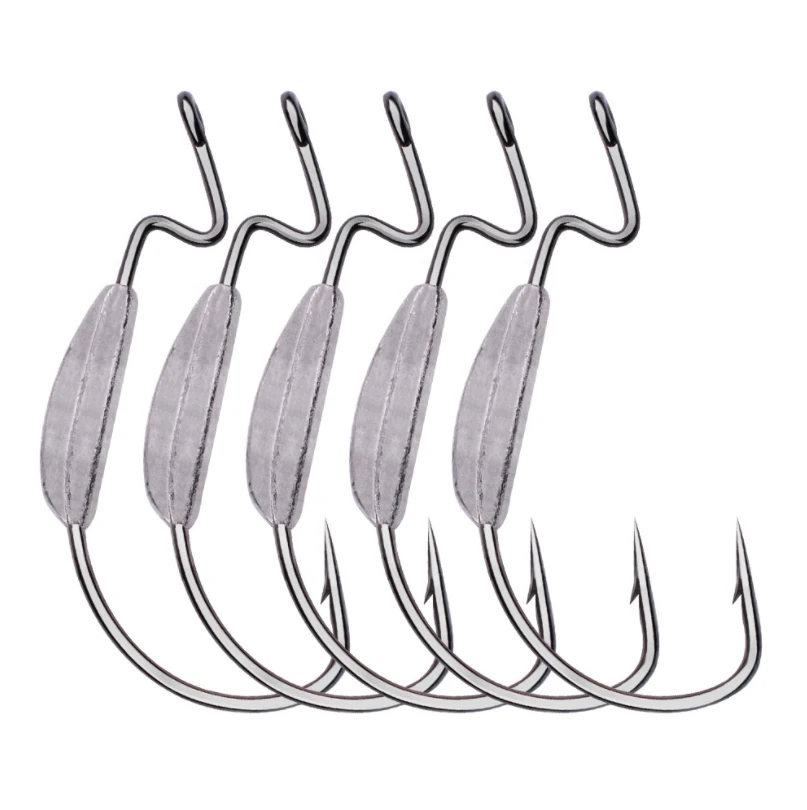 Top sellers 5pcs /bag lead fishing hooks 1/0# 2/0# 3/0# 4/0#  wide belly crank hook Jig hook