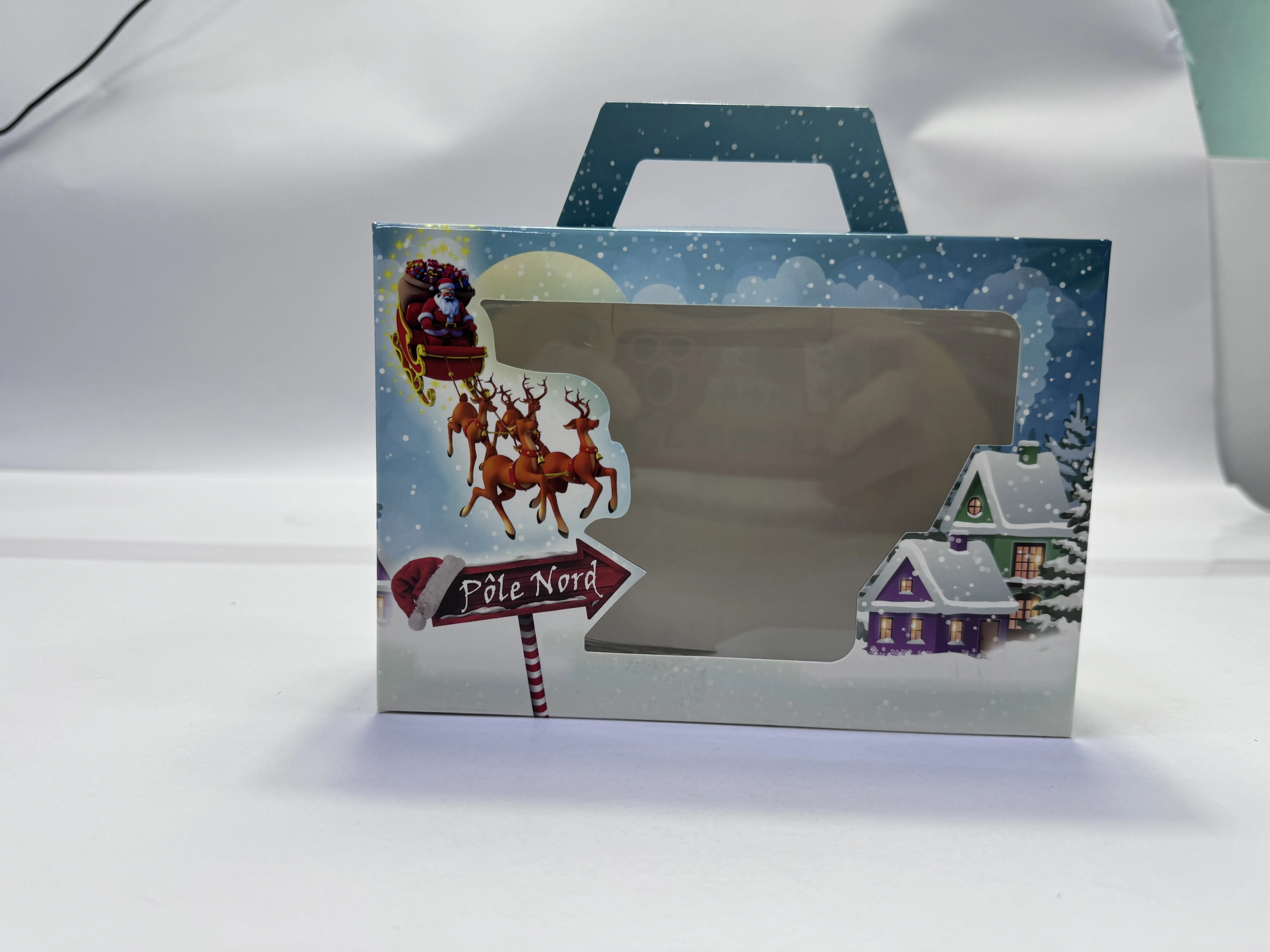 Custom Logo White Paper portable Packaging Gable Carton Gift Box With Handle