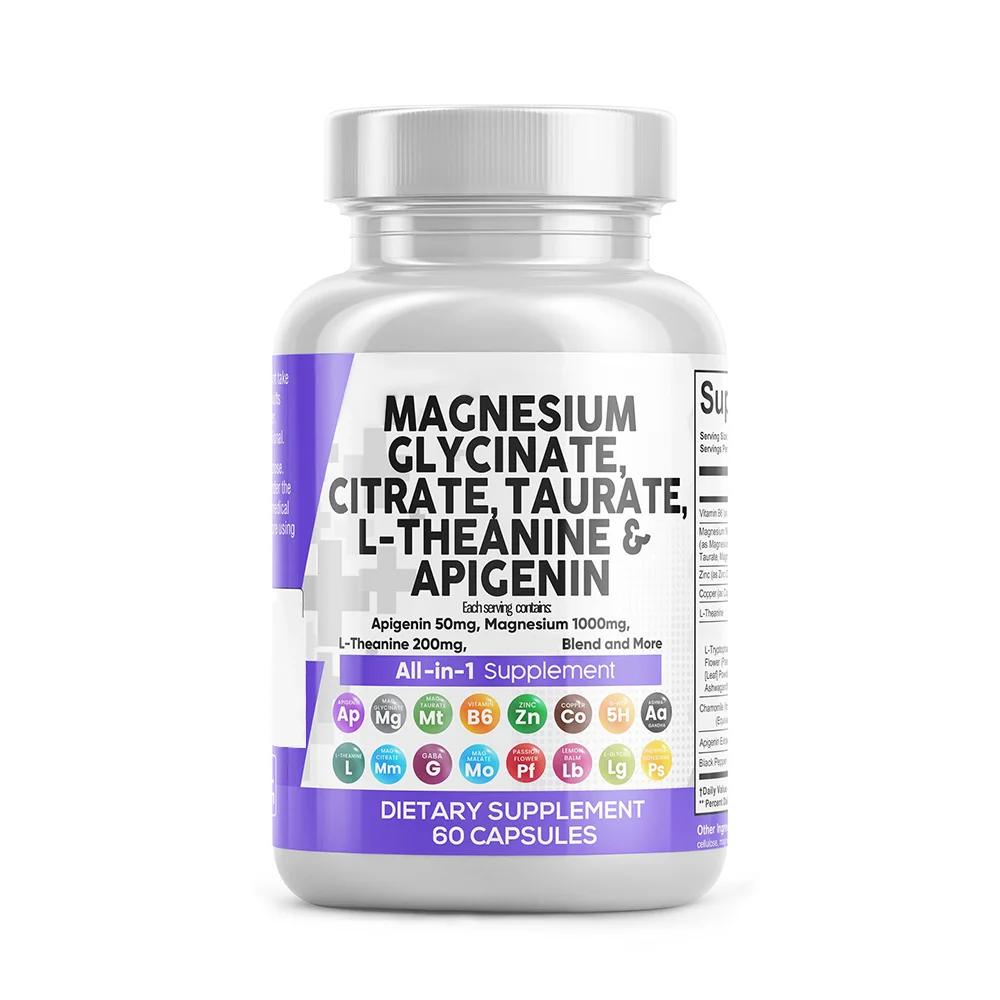 Magnesium Glycinate Capsule ALL IN ONE Citrate L-Theanine Apigenin Magnesium Glycinate Capsules