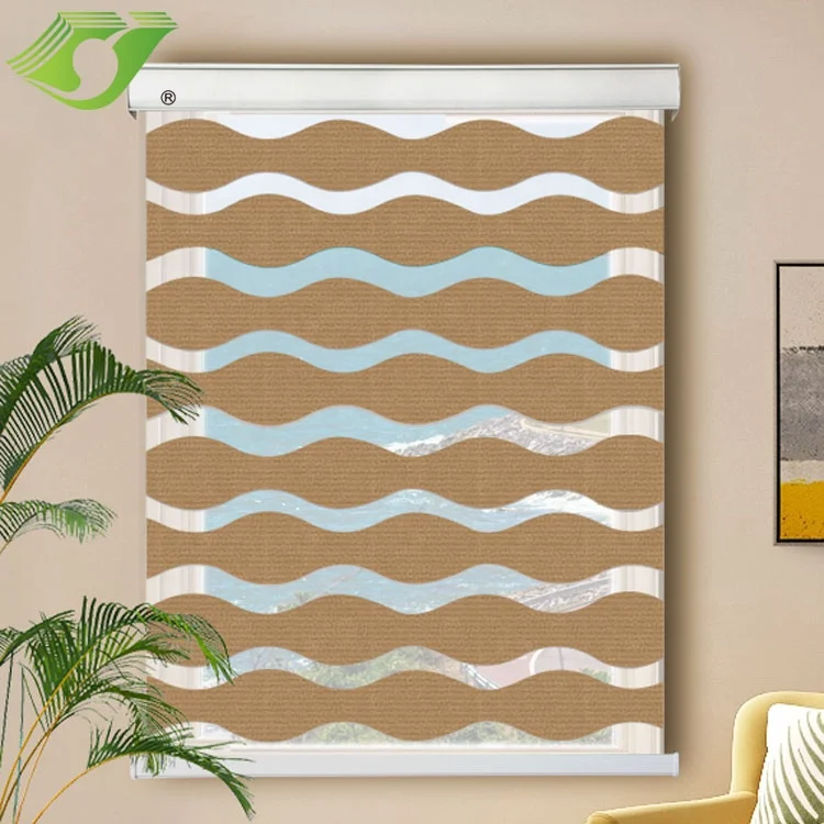 
Modern indoor double layer roller zebra blinds wholesale for home decoration factory custom Design curtain for living room 