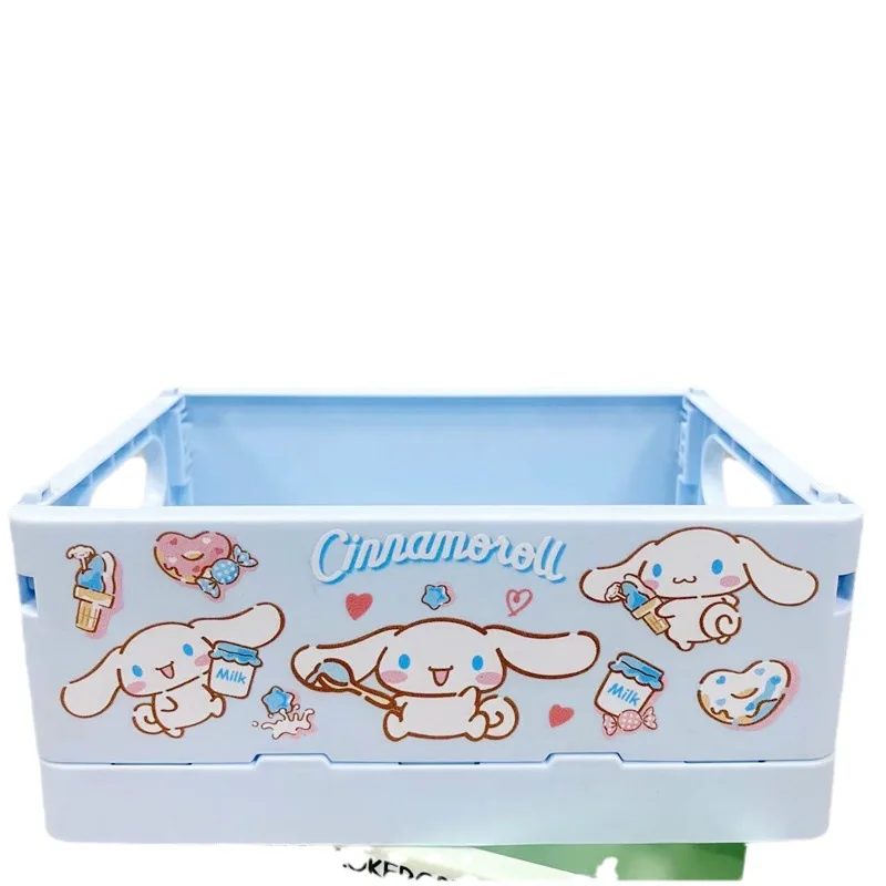 New Arrival Melody Kuromi folding small storage box cartoon desktop stack stationery storage basket