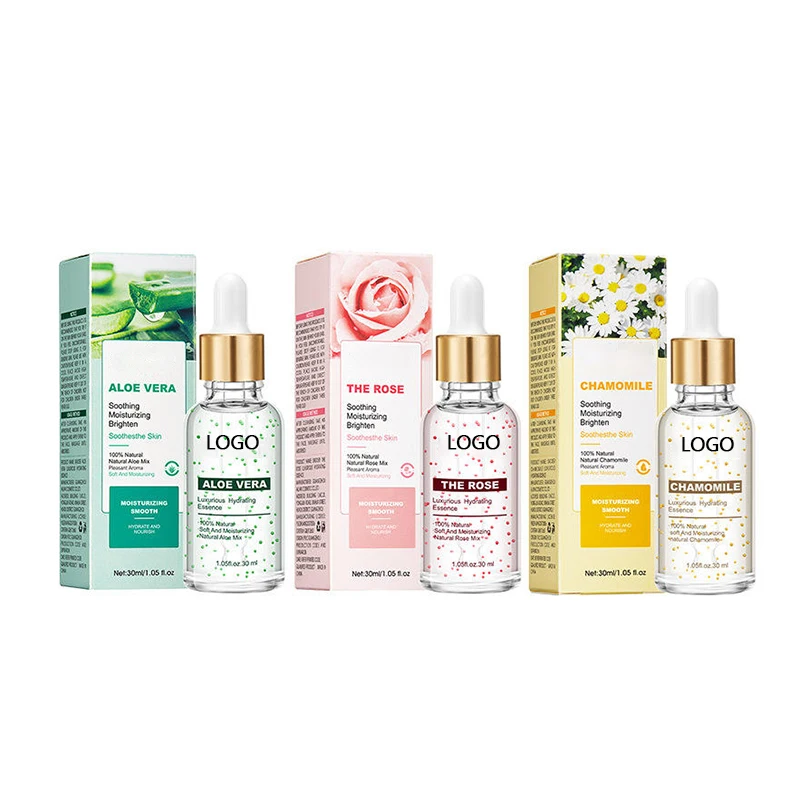 OEM  Private Brand Facial Care Essence Moisturizing Whitening Anti-aging Aloe Chamomile Ceramide Serum