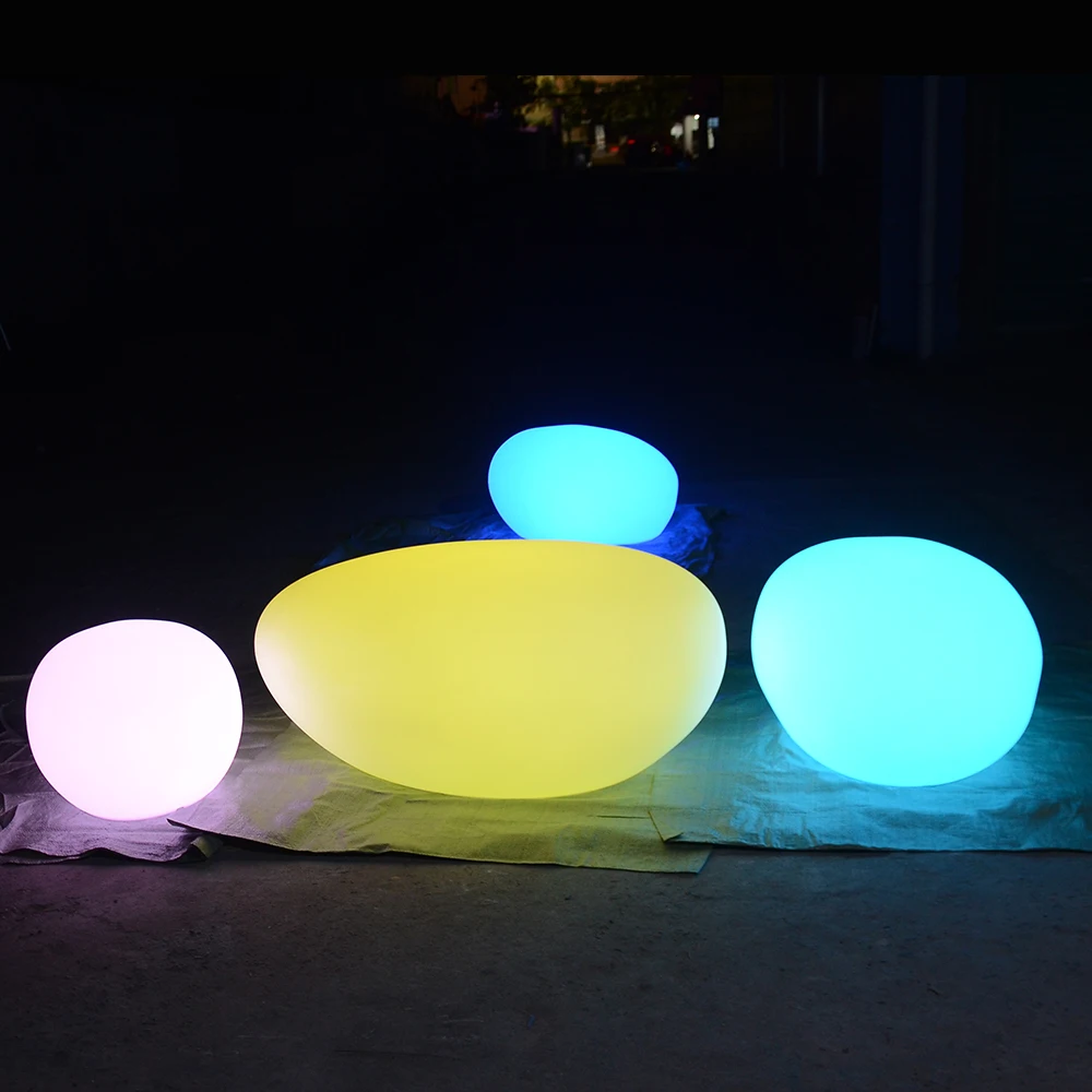 Lawn Glowing Ball /16 Color Changing Rechargeable 3D Moon Illuminated Large Stones Decoration Outdoor