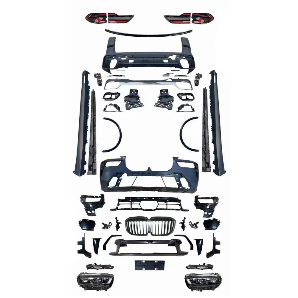 Car body kit for BMW X7 G07 2018- to 2023 X7 G07 LCI car parts with front rear bumper,grille,lamps,fender,side skirts