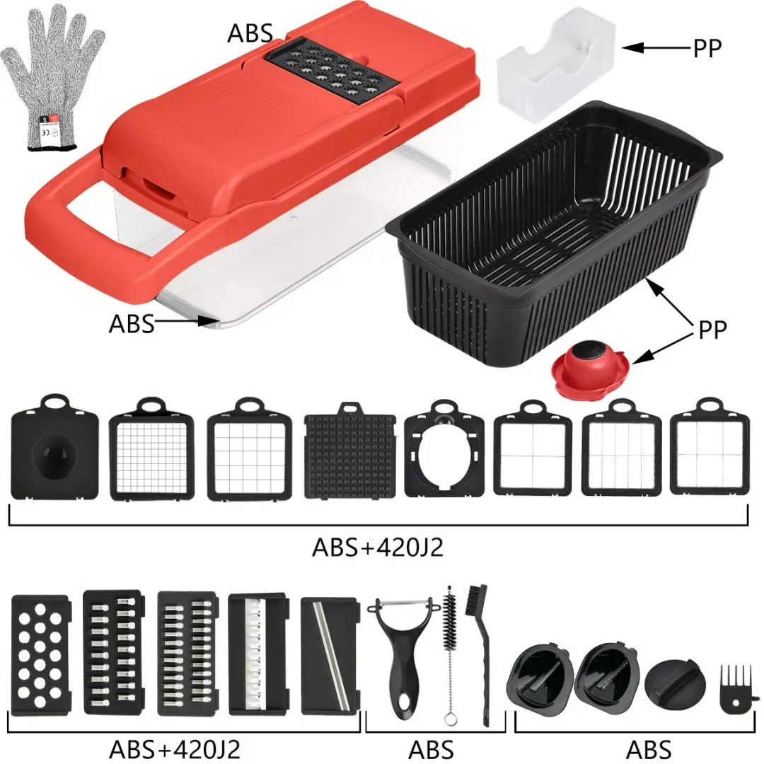 Hot Sale Kitchen Tools Home Use Fruit Hand Press Vegetable Food Chopper Multifunctional Vegetable Cutter