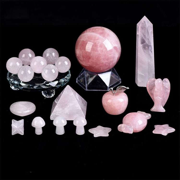 Gemstone Stone Eve Christmas Hand Carved Apple Polished Natural Healing Crystal Set Feng Shui Ornament Home Decoration Gift